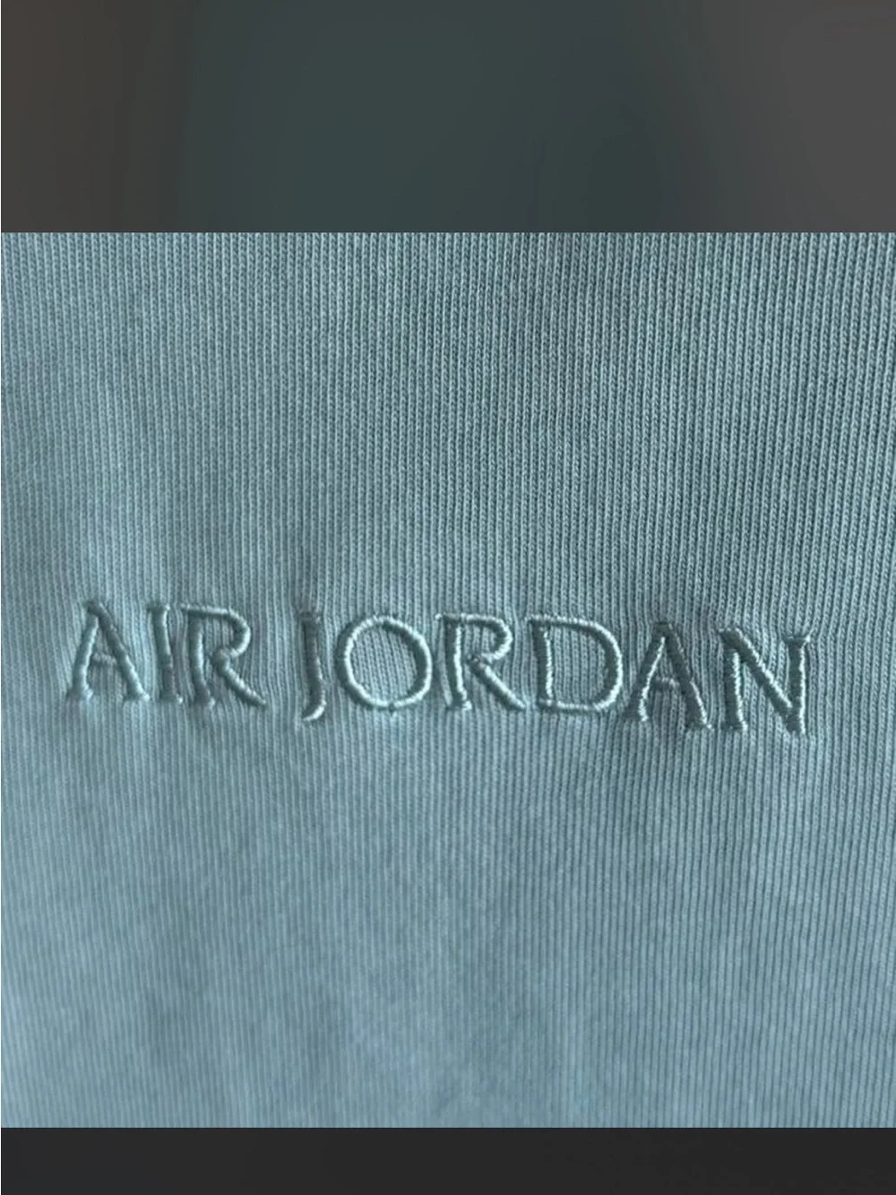 Jordan Embroidered Tee in Light Teal
